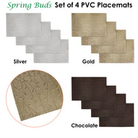 Choice Set of 4 PVC Table Placemats Spring Buds Chocolate