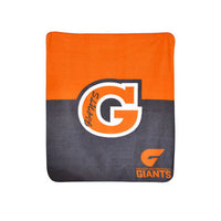 AFL Licensed Polar Fleece Throw GWS Giants Print