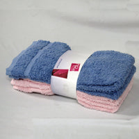 Set of 4 Budget Cotton Hand Towels 42 x 67 cm Pink Blue