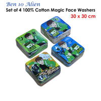 Set of 4 Ben 10 Alien Magic 100% Cotton Face Washers