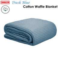 Cotton Waffle Blanket Dusk Blue Queen