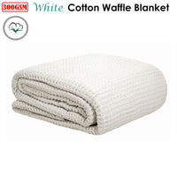 Cotton Waffle Blanket White Single