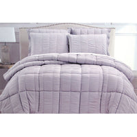 Hotel Living 3 Piece Seersucker Comforter Set King Lilac