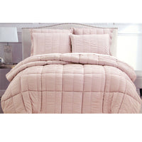 Seersucker Comforter Set King Light Pink