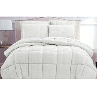 Hotel Living Seersucker Comforter Set Queen White