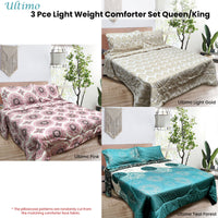 Hotel Living 3 Pce Light Weight Comforter Set Queen/King Ultimo Light Gold