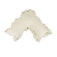 Artex Polyester Cotton V Shape Ruffle Pillowcase Cream