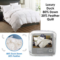 Luxury Duck 80% Down 20% Feather Quilt Queen