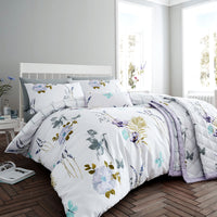 Flora Lilac Quilt Cover Set Queen