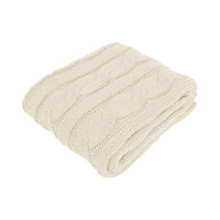 Hudson Cream Knitted Throw Rug