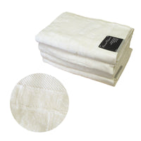 500GSM Set of 4 100% Cotton Velour Bath Towels Ivory 70 x 140 cm