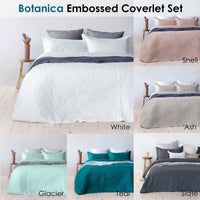 Bambury Botanica Embossed Glacier Coverlet Set Queen/King