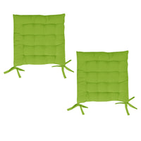 Set of 2 Chair Pads with Ties 40 x 40 cm Lime
