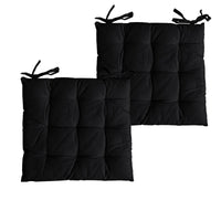 Set of 2 Colter Cotton Chair Pads Black