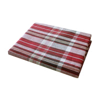 Cotton Plaid Checks Oblong Table Cloth Red 130 x 180cm