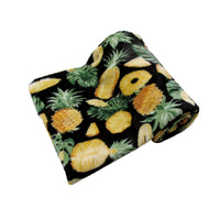 190GSM Fashion Printed Ultra Soft Coral Fleece Throw 127 x 152cm Pineapple