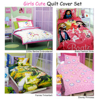 Disney Barbie Embroidery Quilt Cover Set Single