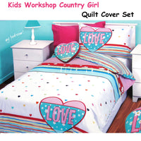 Kids Workshop Country Girl Quilt Cover Set Double