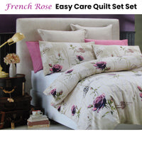 Belmondo French Rose Easy Care Quilt Cover Set Queen