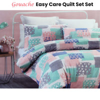 Belmondo Gouache Niro Easy Care Quilt Cover Set Queen