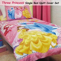Caprice Disney Three Princesses Licensed Quilt Cover Set Single