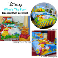 Disney Winnie The Pooh Quilt Cover Set Sleeping Under The Tree Single