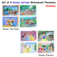 Disney Set of 4 Disney Cartoon Waterproof Placemats Princess