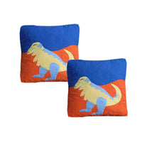 Pack of 2 Dinosaur Embroidered Quilted Cushion Covers 43 x 43 cm