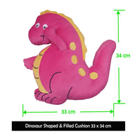 Dinosaur Pink Shaped Kids Filled Cushion