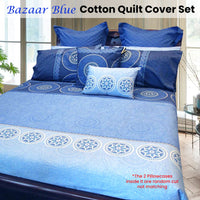 Hotel Living Bazaar Quilt Cover Set BLUE - King