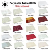 Damask Jacquard Polyester Tablecloth 180cm Round Ambrose Rust