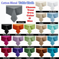 Hoydu Cotton Blend Table Cloth 180cm x 220cm  - BLACK