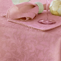 Damask Embossed Tablecloth 180 x 180 cm Blossom Pink