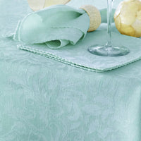 Damask Embossed Tablecloth 160 x 260 cm Light Turquoise