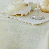 Damask Embossed Tablecloth 180 cm Round Ivory (aka Whisper White)
