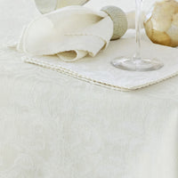 Damask Embossed Tablecloth 180 x 180 cm Bright White (aka Gardenia or Marshmallow)