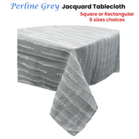 Perline Grey Jacquard Polyester Tablecloth 180 x 180cm