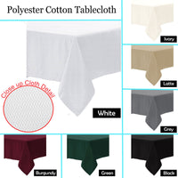 Polyester Cotton Tablecloth White 180 cm Round