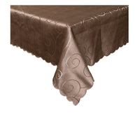 Jacquard Table Cloth Swirls Chocolate 180 cm Round