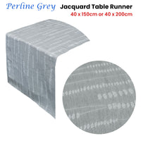 Perline Grey Jacquard Table Runner 40 x 150 cm