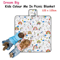 Dream Big Colour Me In Picnic Blanket 125 x 125 cm