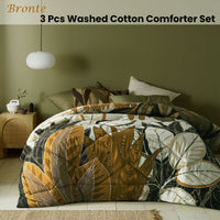 Accessorize Bronte Washed Cotton Printed 3 Piece Comforter Set Queen