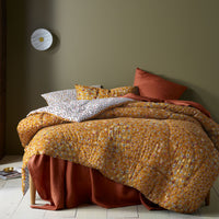 Accessorize Lisa Ochre Washed Cotton Printed 3 Piece Comforter Set King