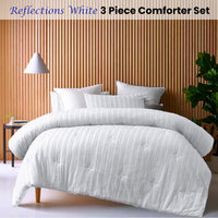 Vintage Design Homewares Reflections White 3 Piece Comforter Set Queen