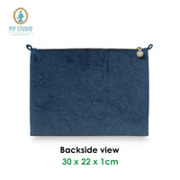 PIP Studio Velvet Quilted Dark Blue Large Cosmetic Flat Pouch