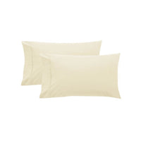 Pair of Pure Cotton 250TC Standard Pillowcases Cream