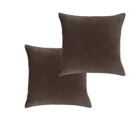 Vintage Design Homewares Pair of Cotton Velvet European Pillowcases Chocolate