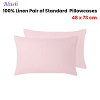 Vintage Design Homewares 100% Linen Pair of Standard Pillowcases Blush 48 x 73 cm