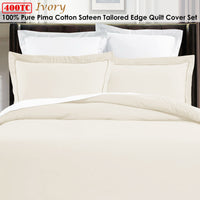 Grand Aterlier Pima Cotton Ivory Quilt Cover Set King