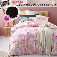 Dream Big Glow in the Dark Quilt Cover Set Single